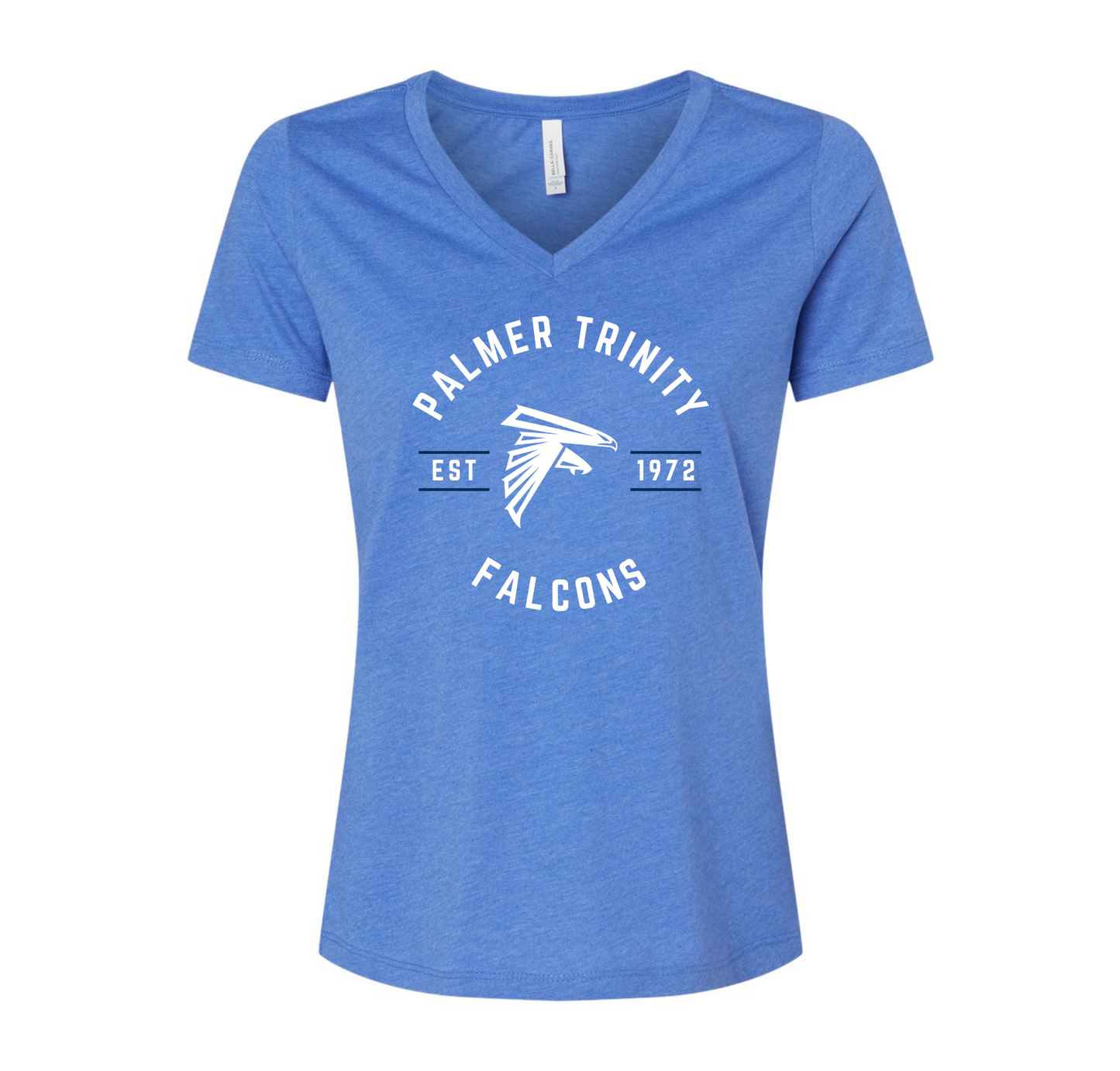 Palmer Trinity Falcons Blue V-Neck T-Shirt