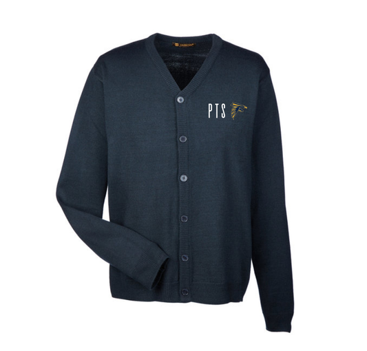 PTS Falcon Navy V-Neck Cardigan Sweater