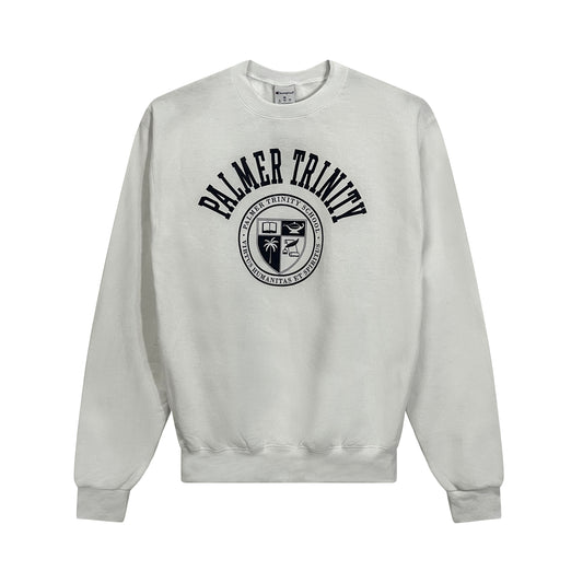 Champion Palmer Trinity Seal Crewneck Sweater, White