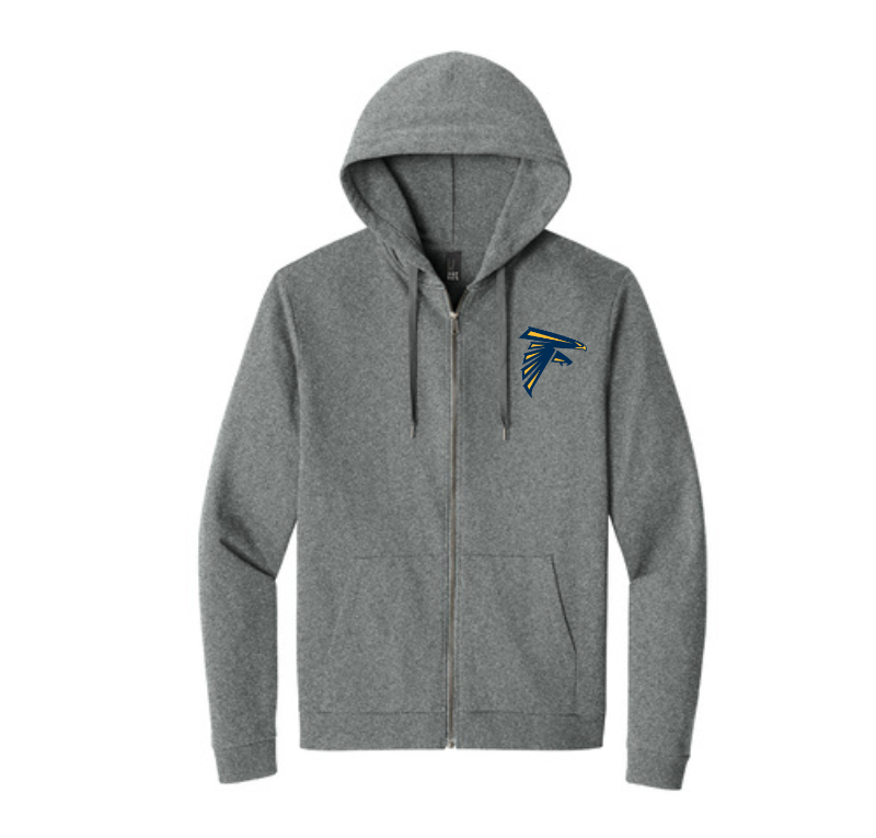 Cozy Fleece Falcon Zip Up Jacket, Grey